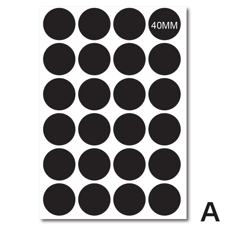 Black self-adhesive labels can be repeatedly erased and written on matte blackboard stickers 4cm round 4x6 square special-shaped stickers