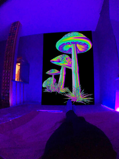 Amazon Black Light Skull Tapestry Ultraviolet Active Psychedelic Neon Tapestry Tree of Life Luminous Party Background