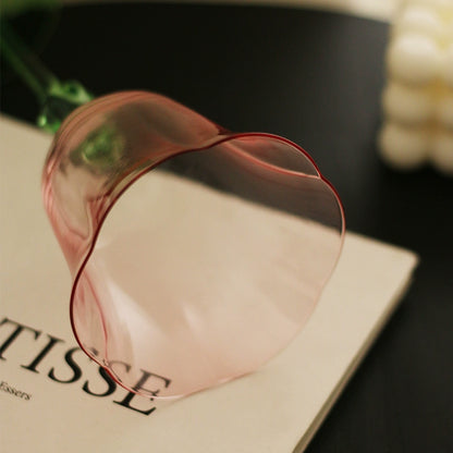 French retro style red wine glass Moshang flowers blooming wine goblet flower shape cup Valentine's Day Tanabata gift