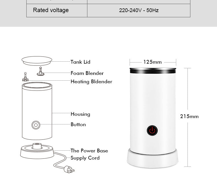 Wholesale new automatic hot and cold 4 in 1 multifunctional electric coffee milk frothing stainless steel milk frother cross-border