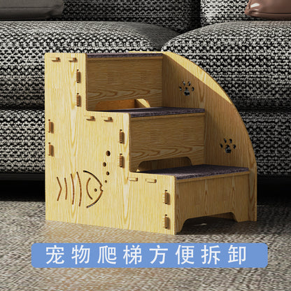 Pet climbing ladder, elderly cat, pet dog bed, ladder, sofa climbing ladder, dog step, wooden teddy cat stairs