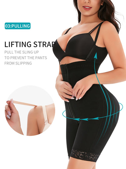 TOPMELON popular high-waisted breasted zipper long non-slip waistband waist waist hip pants