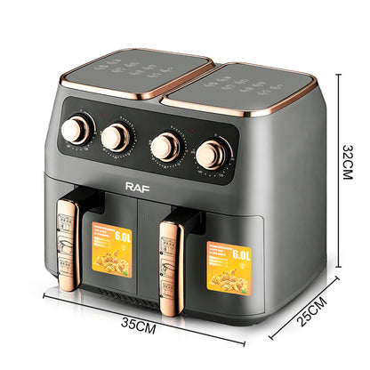 RAF Dual Basket Air Fryer  European Standard, Large Capacity, Multi-Functional, Oil-Free Electric Fryer for Home Use