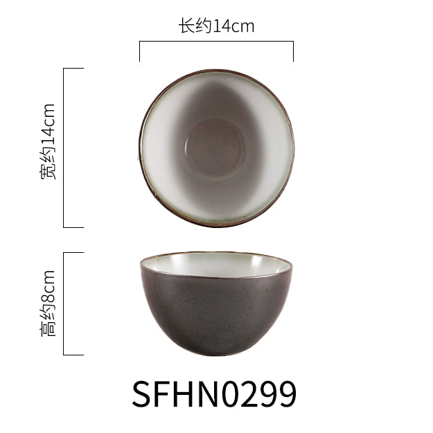 A radish Japanese-style coarse ceramic rice bowl features retro creative dishes and cups slightly flawed tableware ice cream bowl