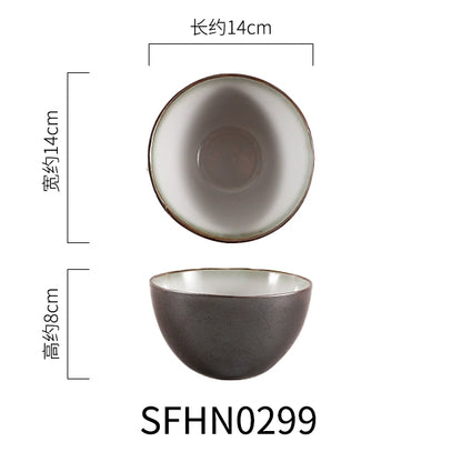 A radish Japanese-style coarse ceramic rice bowl features retro creative dishes and cups slightly flawed tableware ice cream bowl