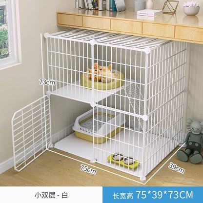 Cat cage with toilet villa extra large free space indoor empty cage cat house home three-tier small cat cat litter