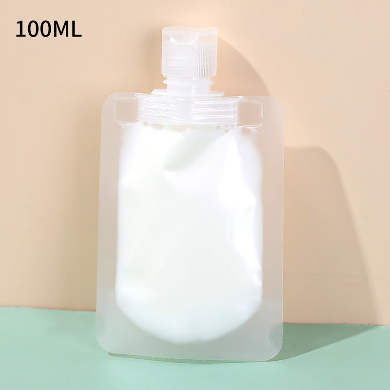 Transparent travel portable sub-packaging bag lotion cosmetic storage bag soy milk beverage suction nozzle bag large-diameter sealed bag