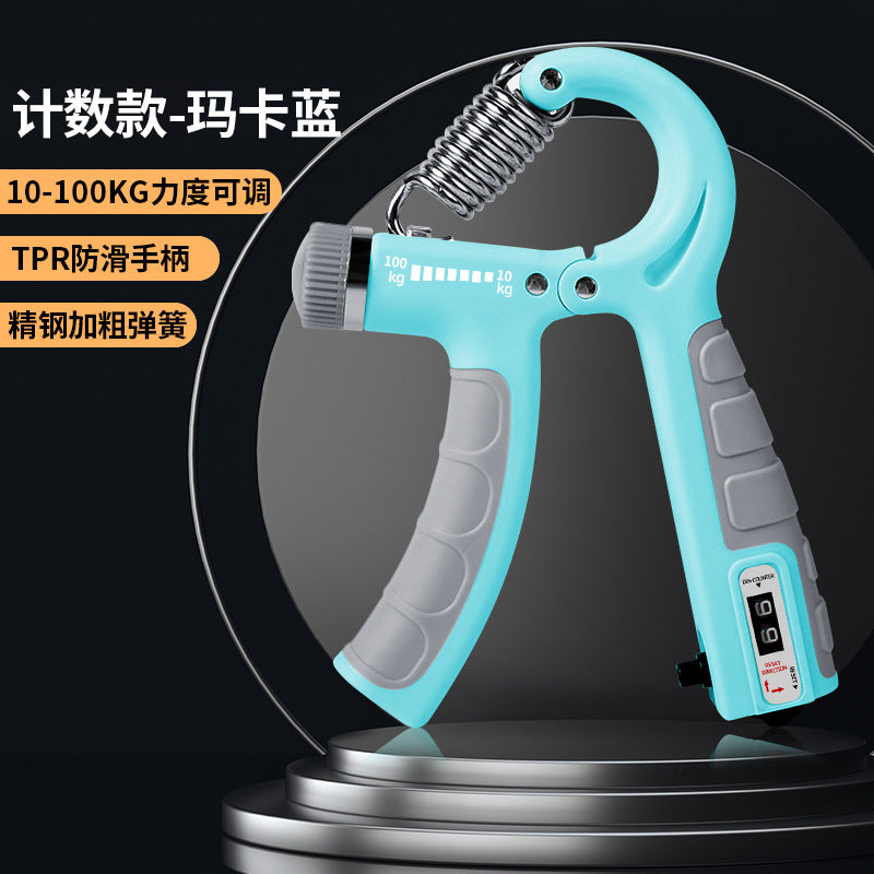 Adjustable electronic counting grip strength device, 10-100kg unisex muscle exercise fitness hand strength device
