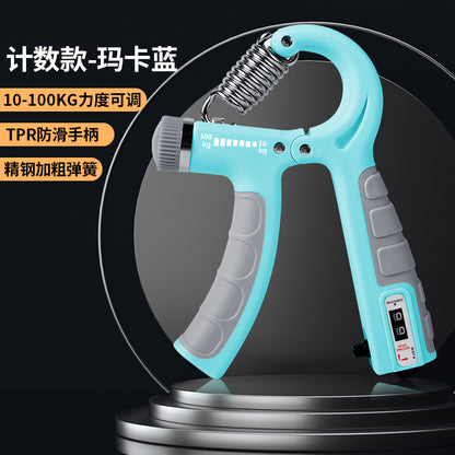Adjustable electronic counting grip strength device, 10-100kg unisex muscle exercise fitness hand strength device
