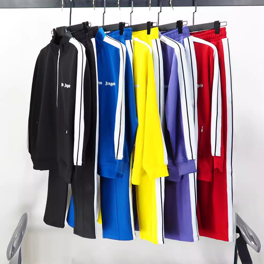The correct version of the tide brand palm palm angel striped webbing high street casual sports jacket couple suit
