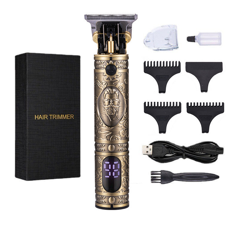 Hair clipper electric household shaved head electric clipper retro oil head charging engraving electric hair clipper cross border haircut clipper