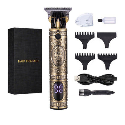 Hair clipper electric household shaved head electric clipper retro oil head charging engraving electric hair clipper cross border haircut clipper