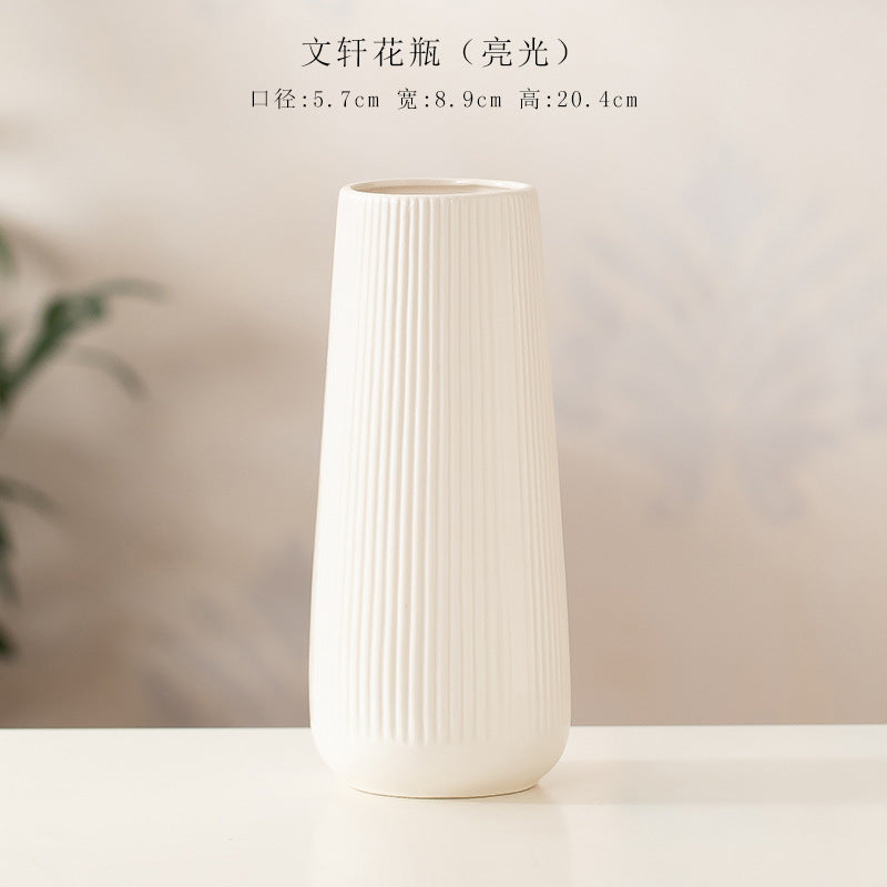 popular ceramic vase creative home living room white hydroponic flower ware Nordic dried flower arrangement decorative ornaments