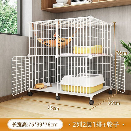 Cat cage with toilet villa extra large free space indoor empty cage cat house home three-tier small cat cat litter