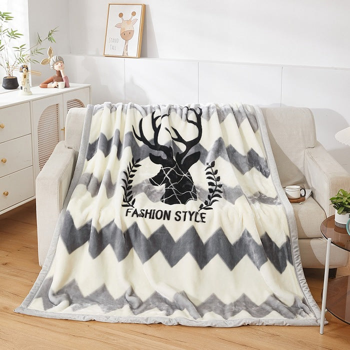 Thickened Raschel Blanket Winter Warm Blanket Flannel Cover Blanket Bed Sheet Double Layer Antistatic Cloud Blanket