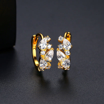 PAG&MAG Buckle Earrings S925 Silver Earrings Gold Korean Style Simple Fashion Compact Design Jewelry Wholesale
