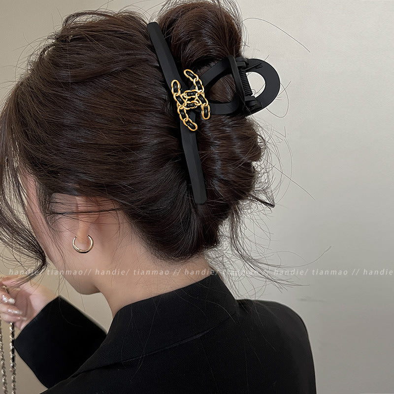 new spring and summer grab clip large shark clip is not loose sense of luxury, back of the head hair grip clip hair ornament women