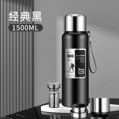 stainless steel thermos mug large capacity portable outdoor food grade vacuum car travel jug all-steel thermos mug