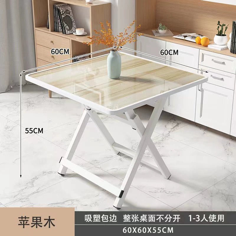 Folding dining table small household simple dining table outdoor portable stall square table and chair Japanese style rental