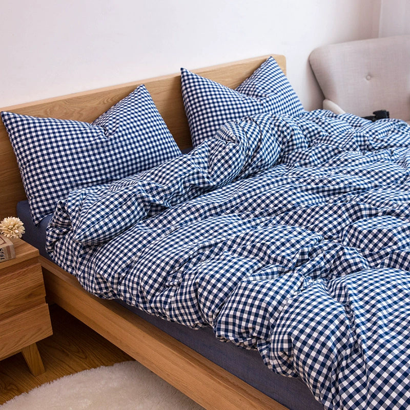 Simple cotton fitted sheet style naked sleeping solid color four-piece set