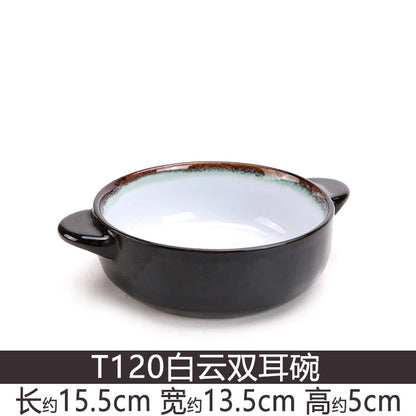 A radish Japanese-style coarse ceramic rice bowl features retro creative dishes and cups slightly flawed tableware ice cream bowl