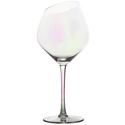 Haoyue cold spring rainbow ion plating crystal glass red wine glass goblet oblique wine glass champagne cup