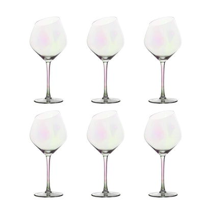 Haoyue cold spring rainbow ion plating crystal glass red wine glass goblet oblique wine glass champagne cup