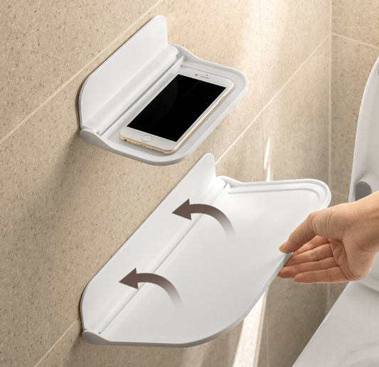 foldable rack bathroom wall-mounted punch-free storage plastic storage board bathroom folding board
