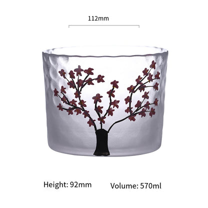 Japanese-style plum blossom thumb sake pot sake cup set creative plum blossom frosted glass wine dispenser liquor set wholesale
