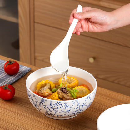 Chuanqi underglaze color Japanese ceramic large bowl 8 inches 2 soup bowls large soup basin noodle bowl rice bowl ceramic tableware hook vine flower