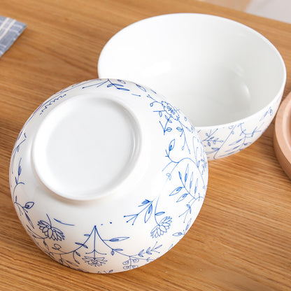 Chuanqi underglaze color Japanese ceramic large bowl 8 inches 2 soup bowls large soup basin noodle bowl rice bowl ceramic tableware hook vine flower