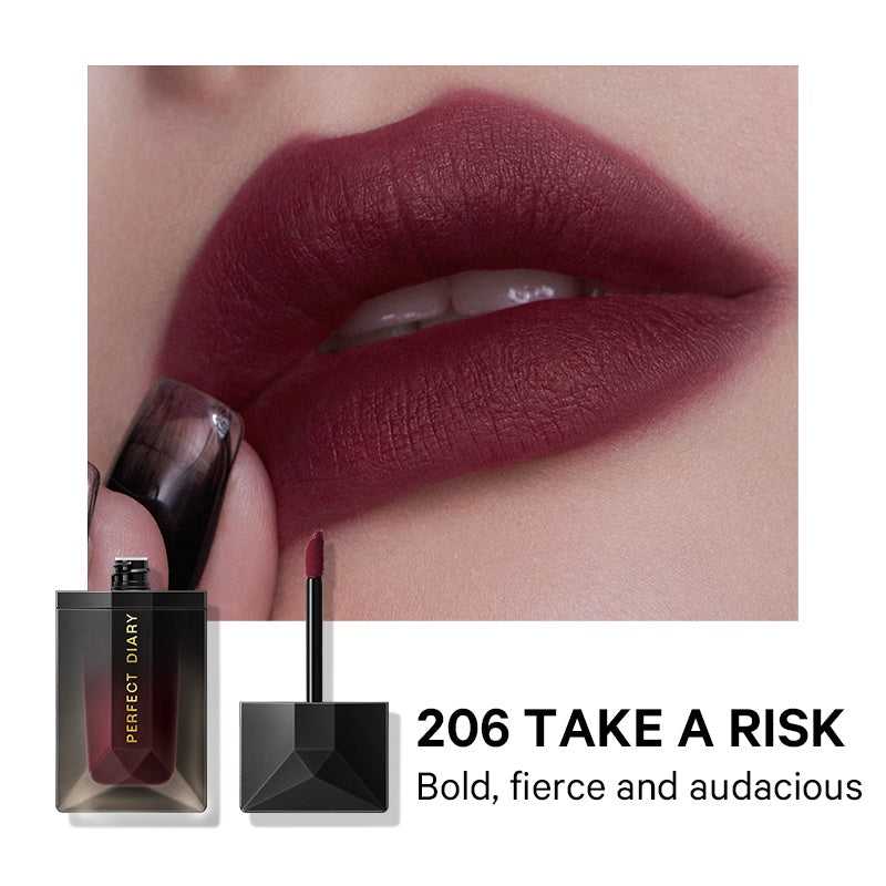 Perfect Diary Weightless Longwear Lip Stain Readme Lip Veil Sheer Matte Ultra Lightweight Lipstick 6 Shades Card-like Design 4g