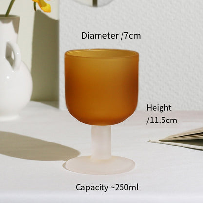 Medieval Cup Designer Sunset Cup Twilight Orange Frosted Glass Goblet Cocktail Glass Gift