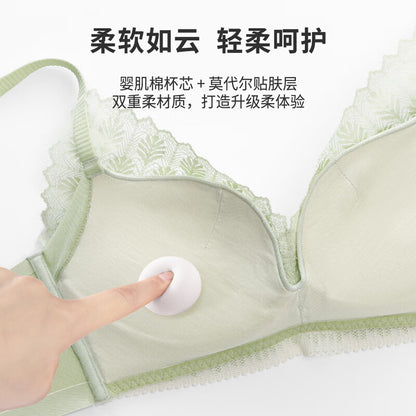 Cosmo Beauty Underwear Women's Gathered Baby Muscle Cotton Sexy Lace Underwear Women's Thin Section Antibacterial Breathable