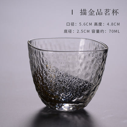 Pure handmade transparent glass tea cup