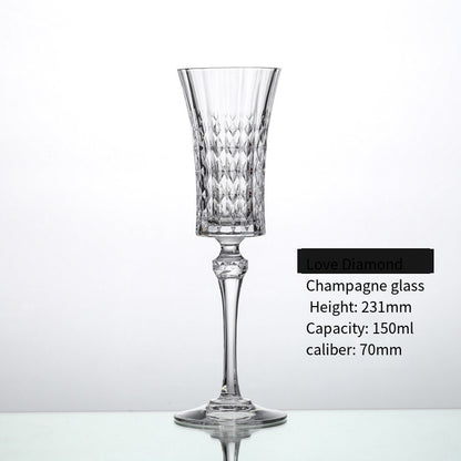 French original imported CDA luxury crystal glass fashion goblet Portuguese white wine glass diamond pattern red wine glass