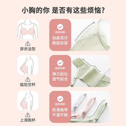 Cosmo Beauty Underwear Women's Gathered Baby Muscle Cotton Sexy Lace Underwear Women's Thin Section Antibacterial Breathable