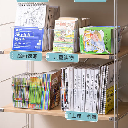 Xitianlong Japanese-style minimalist transparent storage box multifunctional desktop storage box book mask storage 1 pack large