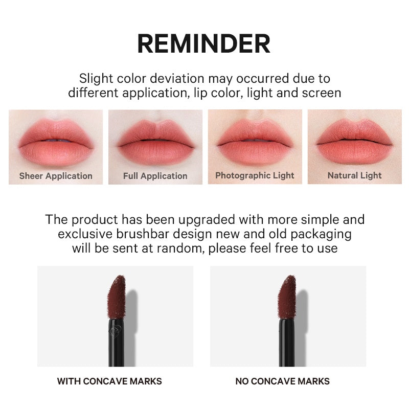 Perfect Diary Weightless Longwear Lip Stain Readme Lip Veil Sheer Matte Ultra Lightweight Lipstick 6 Shades Card-like Design 4g