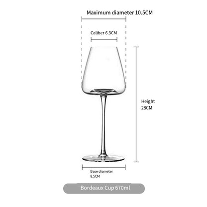 Luxury Handmade Burgundy Wine Glass – Ultra-Thin Crystal, Large Belly, Ideal for Tasting & Home Use