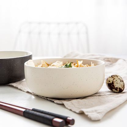 Yi Jia (IJARL) Japanese-style ceramic tableware small soup bowl rice bowl 6-inch noodle bowl home bowl salad bowl Nordic impression white