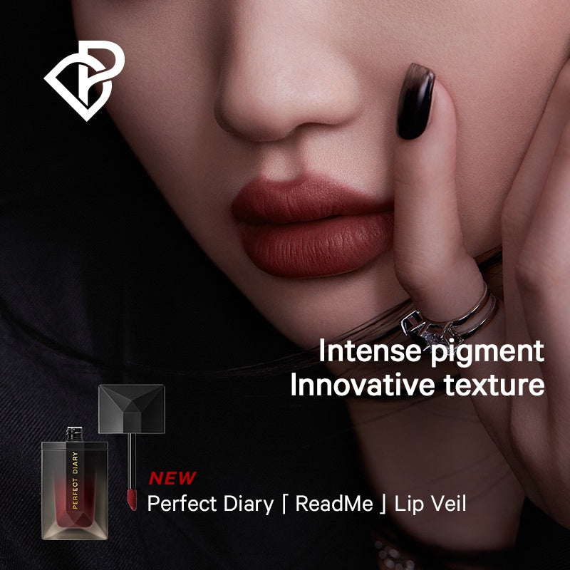 Perfect Diary Weightless Longwear Lip Stain Readme Lip Veil Sheer Matte Ultra Lightweight Lipstick 6 Shades Card-like Design 4g